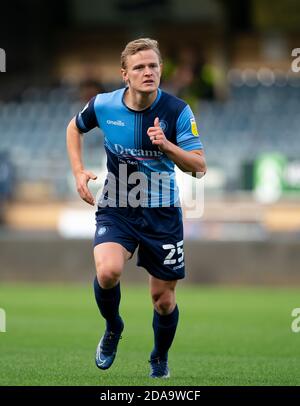 High Wycombe, Großbritannien. November 2020. Alex Samuel von Wycombe Wanderers während des Freundschaftsspiels 2020/21 spielte hinter verschlossenen Türen zwischen Wycombe Wanderers und AFC Bournemouth in Adams Park, High Wycombe, England am 10. November 2020. Foto von Andy Rowland. Kredit: Prime Media Images/Alamy Live Nachrichten Stockfoto