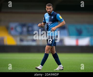 High Wycombe, Großbritannien. November 2020. Nick Freeman von Wycombe Wanderers während des Freundschaftsspiels 2020/21 spielte hinter verschlossenen Türen zwischen Wycombe Wanderers und AFC Bournemouth in Adams Park, High Wycombe, England am 10. November 2020. Foto von Andy Rowland. Kredit: Prime Media Images/Alamy Live Nachrichten Stockfoto