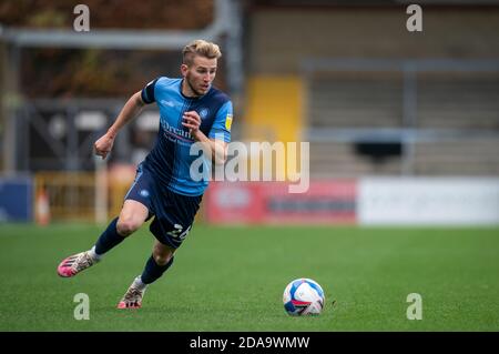 High Wycombe, Großbritannien. November 2020. Jason McCarthy von Wycombe Wanderers während des Freundschaftsspiels 2020/21 spielte hinter verschlossenen Türen zwischen Wycombe Wanderers und AFC Bournemouth in Adams Park, High Wycombe, England am 10. November 2020. Foto von Andy Rowland. Kredit: Prime Media Images/Alamy Live Nachrichten Stockfoto