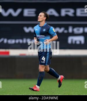 High Wycombe, Großbritannien. November 2020. Dominic Gape von Wycombe Wanderers während des Freundschaftsspiels 2020/21 spielte hinter verschlossenen Türen zwischen Wycombe Wanderers und AFC Bournemouth im Adams Park, High Wycombe, England am 10. November 2020. Foto von Andy Rowland. Kredit: Prime Media Images/Alamy Live Nachrichten Stockfoto