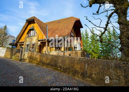 Villa Pallet im Jugendstil, entworfen von Le Corbusier und René Chapallaz , Charles-Edouard Jenneret, La Chaux-de-Fonds, Kanton Neuchâtel, Schweiz Stockfoto