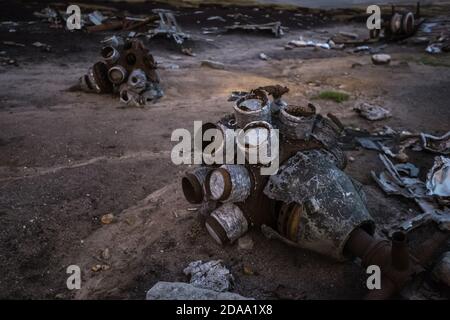 Das Wrack des Bleaklow Bombers. Am 3. November 1948, USAF Boeing RB-29A Superfortress 44-61999, des 16. Fotografischen Aufklärungsgeschwaders, Stockfoto