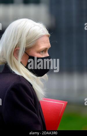 Amanda Milling MP (Con: Cannock Chase. Co-Vorsitzender der Konservativen Partei und Minister ohne Portfolio) in Downing Street nach einem Kabinettsmeetin Stockfoto