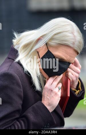 Amanda Milling MP (Con: Cannock Chase. Co-Vorsitzender der Konservativen Partei und Minister ohne Portfolio) in Downing Street nach einem Kabinettsmeetin Stockfoto