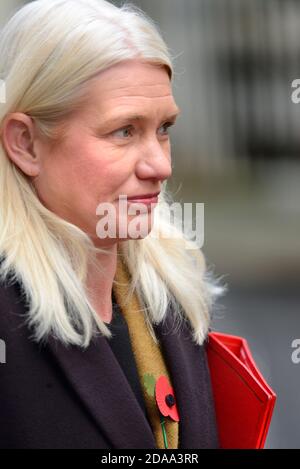 Amanda Milling MP (Con: Cannock Chase. Co-Vorsitzender der Konservativen Partei und Minister ohne Portfolio) in Downing Street nach einem Kabinettsmeetin Stockfoto