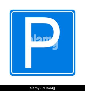 Parksymbol, Verkehrssymbol. Parken öffentliche Ikone Straße Platz. Stock Vektor