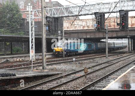 Diesellokomotive der Baureihe 68 am Bahnhof Preston. 68034 Stockfoto