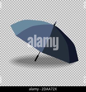 Dunkler Regenschirm auf transparentem Hintergrund. Isolierte Vektordarstellung. EPS 10 Stock Vektor