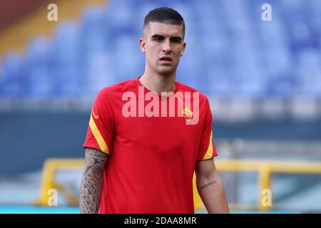 Genua, Italien. November 2020. Gianluca Mancini von AS Roma während der Serie EIN Spiel zwischen Genua FC und AS Roma. Stockfoto