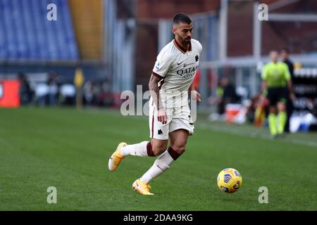 Genua, Italien. November 2020. Leonardo Spinazzola von AS Roma während der Serie EIN Spiel zwischen Genua CFC und AS Roma. Stockfoto