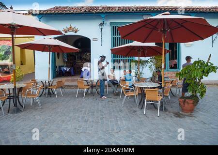 Kuba, Camaguey, Camagüey Province, die Plaza San Juan de Dios Stockfoto