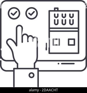 Bewerter Symbol, lineare isolierte Illustration, dünne Linie Vektor, Web-Design-Zeichen, Umriss Konzept Symbol mit editierbarer Kontur auf weißem Hintergrund. Stock Vektor