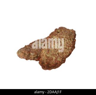 Vertikale Nahaufnahme aus einem hohen Winkel von gebratenem Fleisch Stockfoto