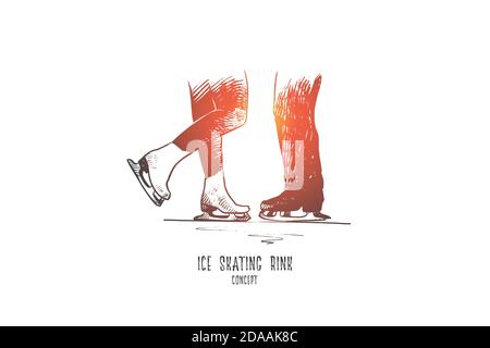 Eislaufbahn Konzept. Von Hand gezeichneter isolierter Vektor. Stock Vektor