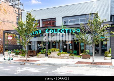 Colectivo Coffee ist ein kleines Kaffeeunternehmen mit Standorten in Illinois und Wisconsin. Stockfoto