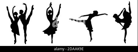 Set von schönen Paar tanzen ein Ballett auf weiß. Stock Vektor