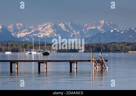 Geographie / Reisen, Deutschland, Bayern, München, Fußgängerbrücke am Starnberger See vor der Wetterste, Zusatz-Rechteklärung-Info-nicht-verfügbar Stockfoto