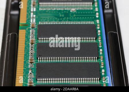 Closeup Leiterplatte des Computers Memorys Modul Stockfoto