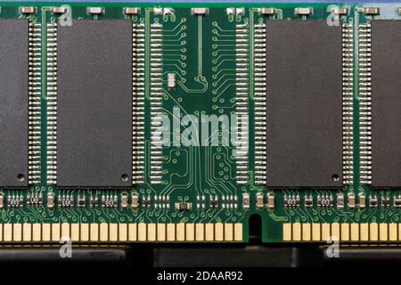 Closeup Leiterplatte des Computers Memorys Modul Stockfoto