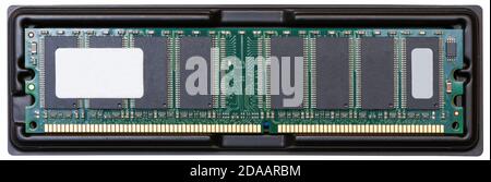 Closeup Leiterplatte von Computern Memorys Modul auf weiß isoliert Stockfoto