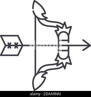 Archer Symbol, lineare isolierte Illustration, dünne Linie Vektor, Web-Design-Zeichen, Kontur Konzept Symbol mit editierbaren Kontur auf weißem Hintergrund. Stock Vektor