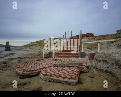 Die Valdés Halbinsel oder Halbinsel Valdés ist ein Küstenmerkmal der Provinz Chubut, Argentinien. Stockfoto