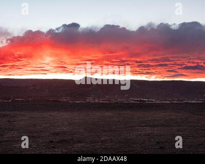 Die Atacama-Wüste ist eine hyperaride Region in Chile in Südamerika. Atacama ist bekannt als eine der trockensten Regionen der Erde. Stockfoto