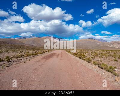 Die Atacama-Wüste ist eine hyperaride Region in Chile in Südamerika. Atacama ist bekannt als eine der trockensten Regionen der Erde. Stockfoto