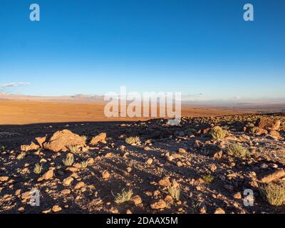 Die Atacama-Wüste ist eine hyperaride Region in Chile in Südamerika. Atacama ist bekannt als eine der trockensten Regionen der Erde. Stockfoto