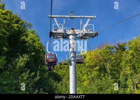 Geographie / Reisen, Deutschland, Sachsen-Anhalt, Thale, Sessellift für die Rosstrappe, Thale im Harz, , Zusatz-Rights-Clearance-Info-not-available Stockfoto