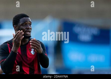 High Wycombe, Großbritannien. November 2020. Christian Saydee von AFCBournemouth während des Freundschaftsspiels 2020/21, das am 10. November 2020 hinter verschlossenen Türen zwischen Wycombe Wanderers und AFC Bournemouth im Adams Park, High Wycombe, England, ausgetragen wurde. Foto von Andy Rowland. Kredit: Prime Media Images/Alamy Live Nachrichten Stockfoto