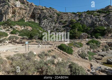 Das Heiligtum von Hera Akraia - Limenia. Perachora Corinthia Griechenland. Stockfoto