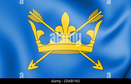 3D-Flagge von Suffolk County, England. 3D-Darstellung. Stockfoto