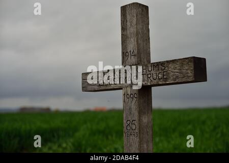 Der Weihnachtsfrieden der Khaki Chums (Ploegsteert - Belgien) Stockfoto