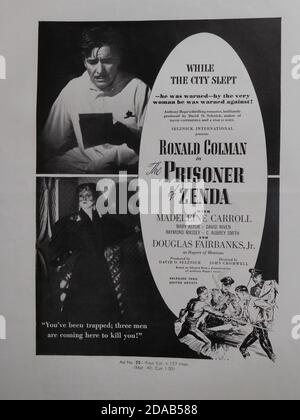 RONALD COLMAN und MARY ASTOR in THE PRISONER OF ZENDA 1937 Regisseur JOHN CROMWELL Roman Anthony Hope Drehbuch John L. Balderston Musik Alfred Newman Kostüme Ernest Dryden Regie Lyle R. Wheeler Produzent David O. Selznick Selznick International Pictures / United Artists Stockfoto