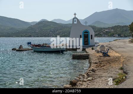 See Vouliagmenis - Heraion, Perachora Corinthia Griechenland. Stockfoto