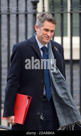 Gavin Williamson MP, Staatssekretär für Bildung, verlässt eine Kabinettssitzung, Downing Street 10. November 2020 Stockfoto