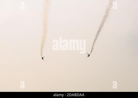 Bangkok, Thailand - 9. Oktober 2009: United States Air Force Thunderbirds offizielles militärisches Kunstflugteam während einer Ausstellung. Stockfoto