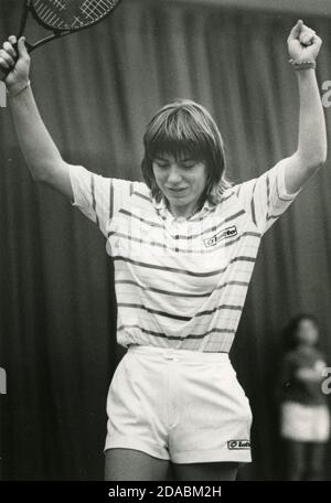Italienische Tennisspielerin Sandra Cecchini, 80er Jahre Stockfoto
