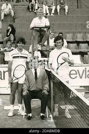 Der italienische Tennisspieler Paolo Canè (rechts) beim Italian Open Tennis Turnier, Rom, Italien 1988 Stockfoto