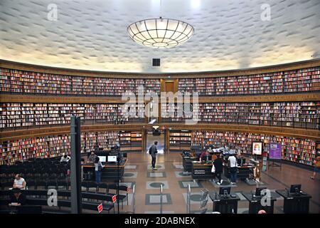 Interior Stockholms stadtbibliothek, Schweden Stockfoto