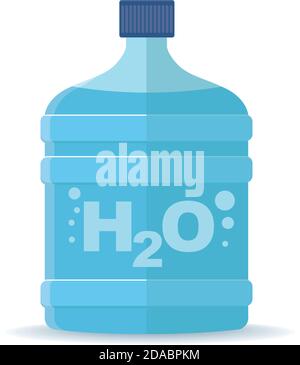 Blauer Vektor flaches Design Symbol der Plastikflasche mit sauberem Wasser isoliert auf weißem Hintergrund - Illustration Wasserflasche, Flasche, Recycling, Getränk, Ve Stock Vektor