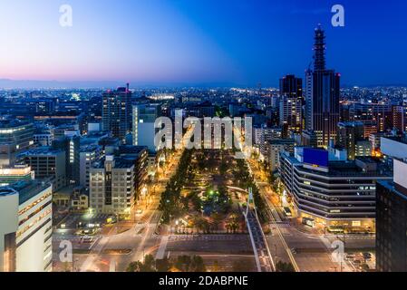 Blick von der Spitze des Fernsehturms Nagoya, Nagoya, Japan Stockfoto