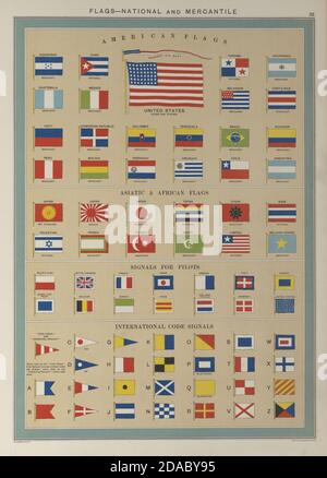 National Mercantile Marine Flags America Asia Pilot Code Signale 1927 Drucken Stockfoto