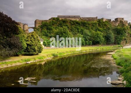 Blick auf das Schloss Bouillon Stockfoto