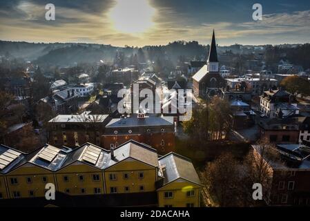 Blick auf Montpelier, Vermont, Neuengland, USA mit spätherbstlicher Vegetation. Stockfoto