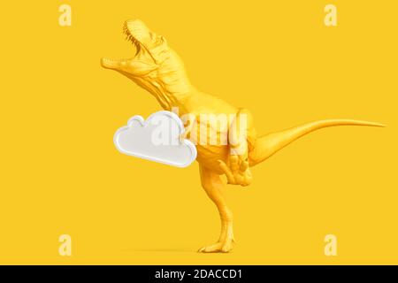 Tyrannosaurus mit "Wolke" Symbol. Cloud-Computing-Konzept. 3D-Rendering Stockfoto