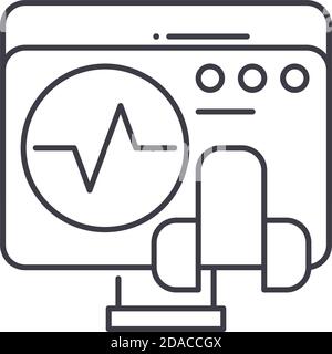 Audiogramm-Symbol, lineare isolierte Illustration, dünne Linie Vektor, Web-Design-Zeichen, Kontur Konzept Symbol mit editierbaren Kontur auf weißem Hintergrund. Stock Vektor