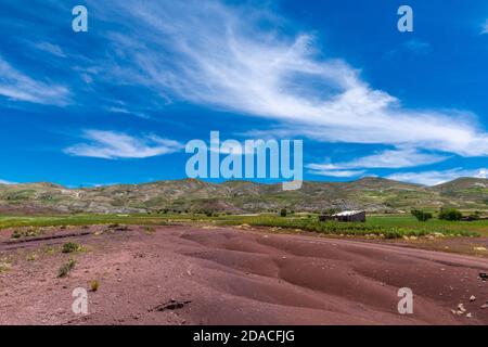 Landwirtschaftliche Landschaft in der Region Maragua, Departemento Sucre, Cordillera Central, Anden, Bolivien, Lateinamerika Stockfoto