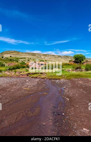 Landwirtschaftliche Landschaft in der Region Maragua, Departemento Sucre, Cordillera Central, Anden, Bolivien, Lateinamerika Stockfoto